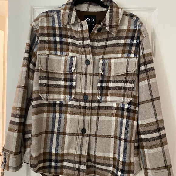 Zara Plaid Overshirt - Picture 1 of 2